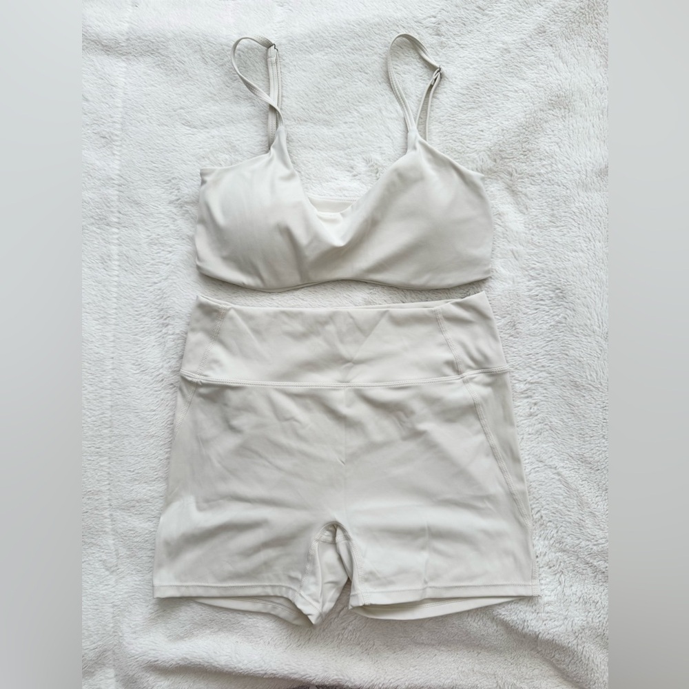PCHEEBUM Cream/beige Sports Bra Set